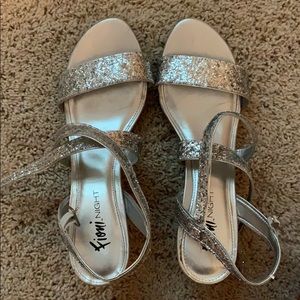 Silver, 1 inch heels